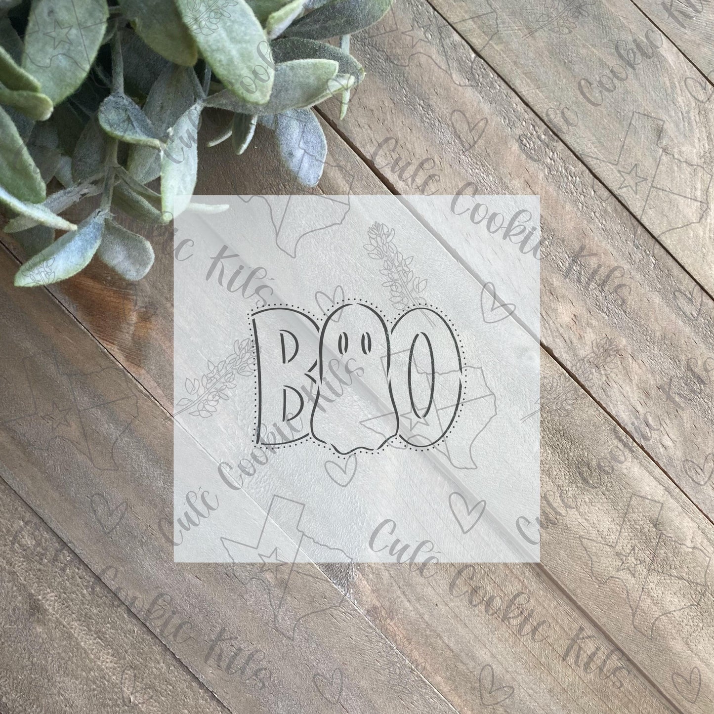 Ghosty BOO PYO Stencil - Made for CCK838 Ghosty Boo Cookie Cutter - Perfect for PYO Halloween and Spooky Themed Cookies