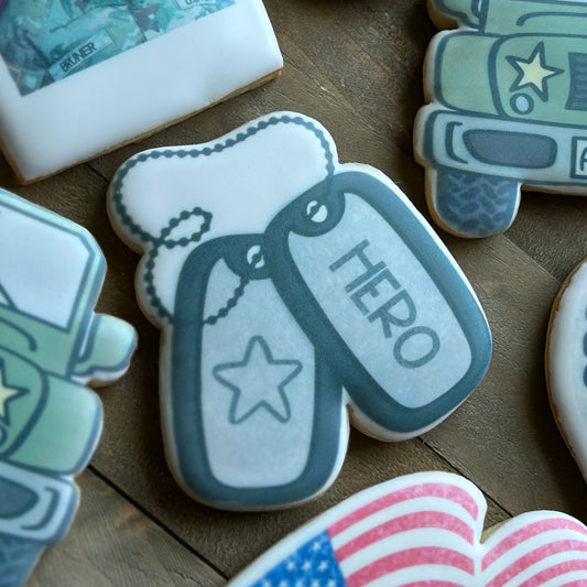 Dog Tags Cookie Cutter - Perfect for Military, Boot Camp, Deployment, Basic Training Theme - Cutter for Dough, Clay, and More (#CCK817)