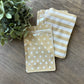 Set of 25 Kraft Dot and Stripes Stand Up Heat Sealable Pouch with Zipper - 5-1/8” x 8-1/8” x 3-1/8“ - Perfect for Mini Cookies and more