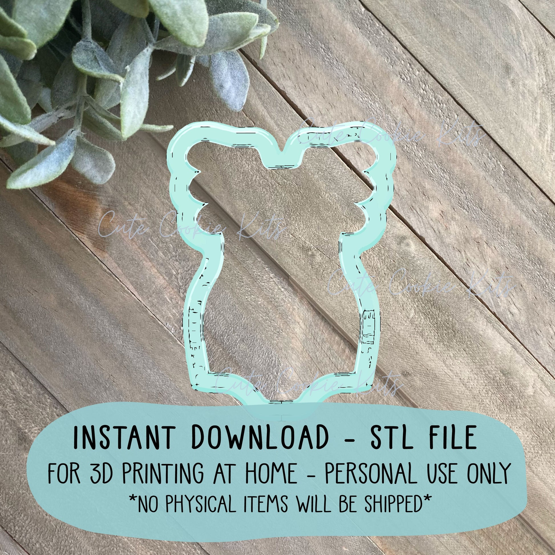 STL File Baby Ruffle Onesie Cookie Cutter - Three Sizes - 3, 3.5, and 4 inch CCK447 - Instant Download for 3D Printing - Personal Use Only