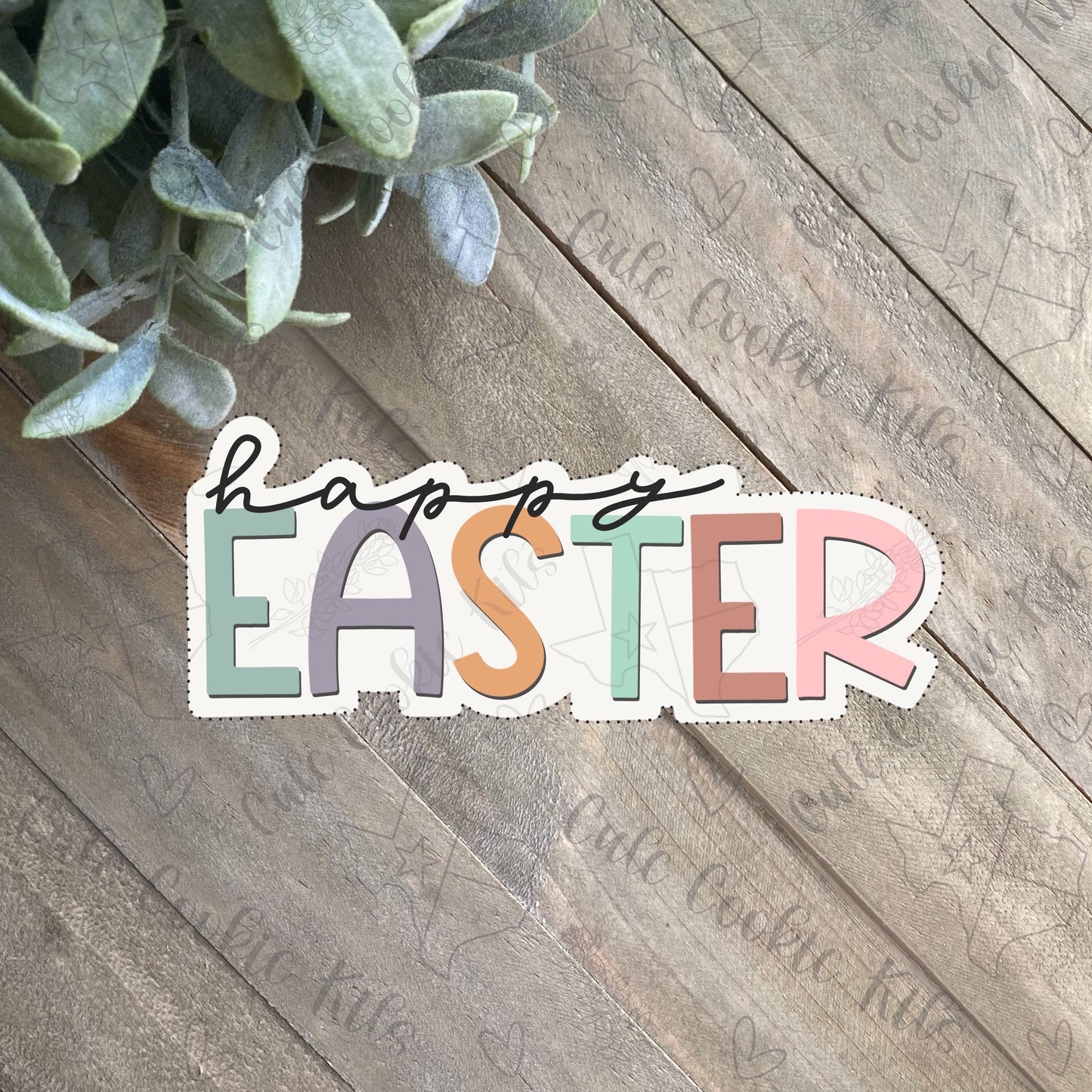 Happy Easter Cookie Stamp/Embosser - Hand Lettering - Perfect for Spring, Easter Sets - Stamp for Dough, Fondant, Clay and More (CCK535)