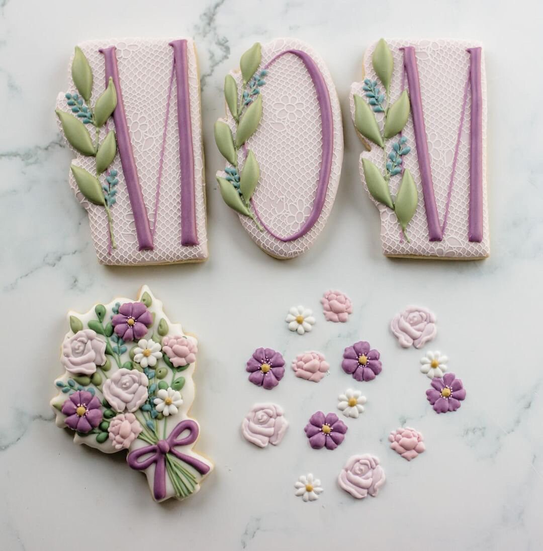 Mothers Day Floral Cookie Class Cutters by The Flour Shoppe Cookie Co - Set of 3 Cookie Cutters - Perfect for Mom Gift, Spring Cookies