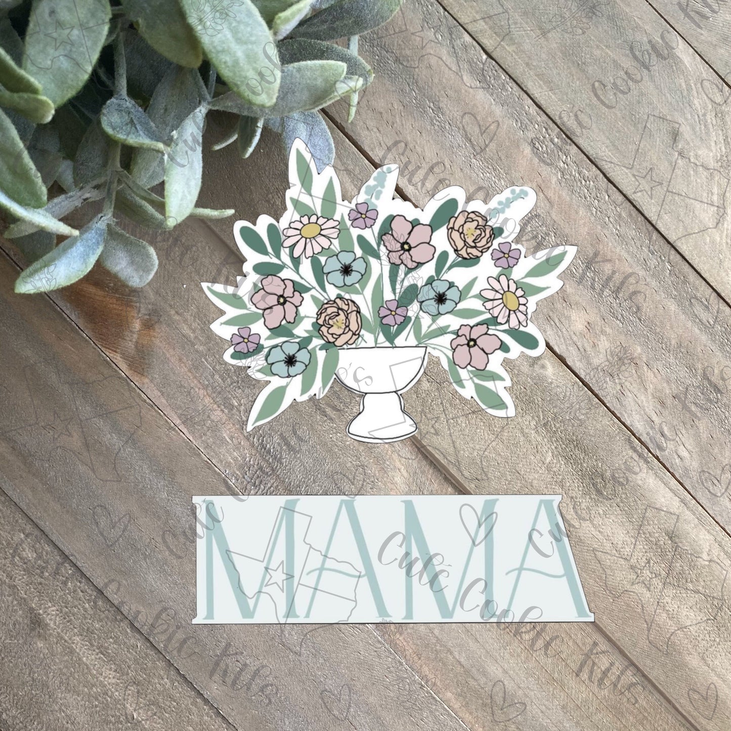 Mothers Day MAMA Floral Cookie Class Cutters by The Flour Shoppe Cookie Co - Set of 2 Cookie Cutters - Perfect for Mom Gift, Spring Cookies