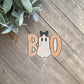 Ghosty BOO with Bow Cookie Cutter - Perfect for Spooky Theme and Halloween Sets - Cutter for Dough, Fondant, Clay, and More (#CCK839)