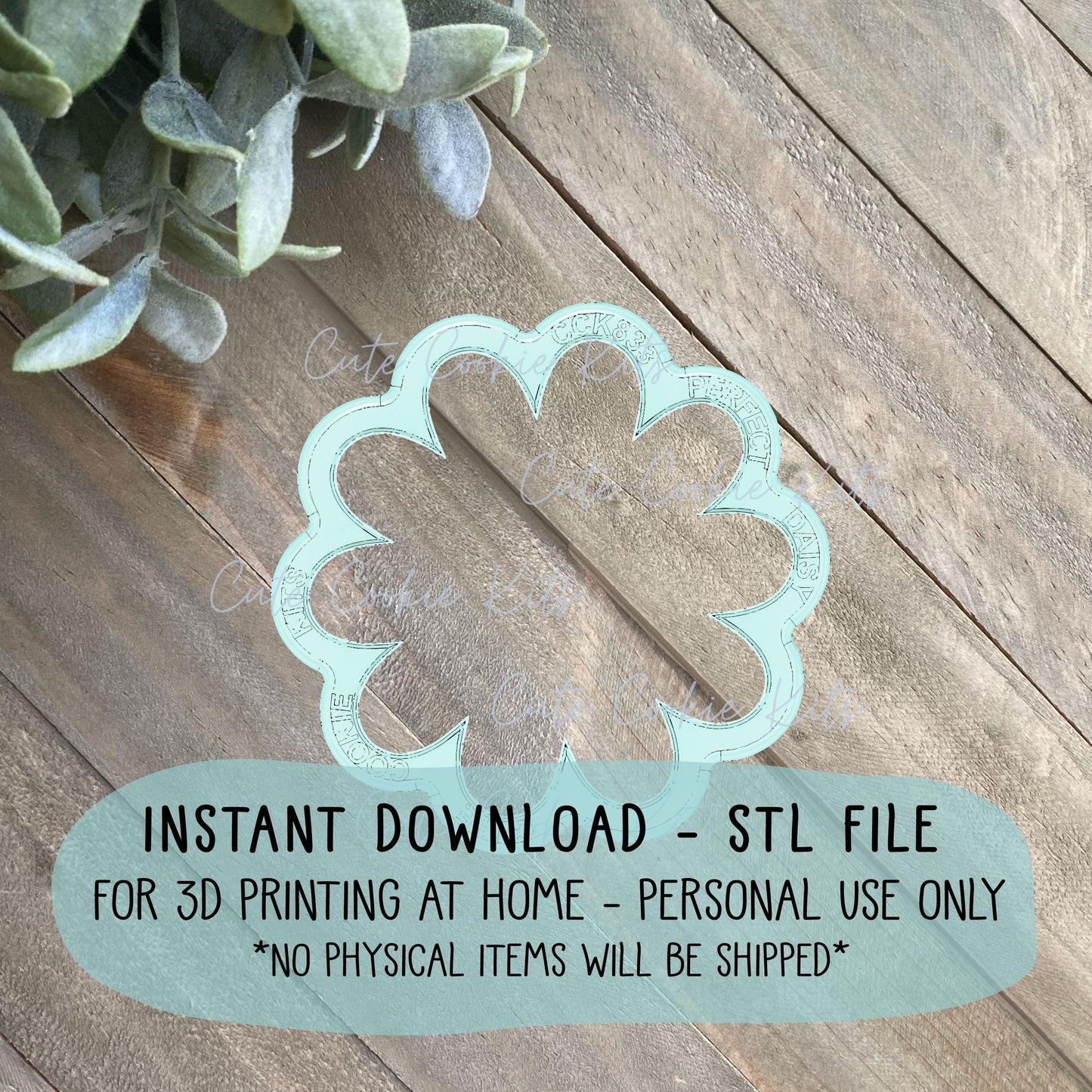 STL File Perfect Daisy Cookie Cutter - 2.5, 3, and 3.5 inch - CCK833 - Instant Download for 3D Printing - Personal Use Only, No Resale