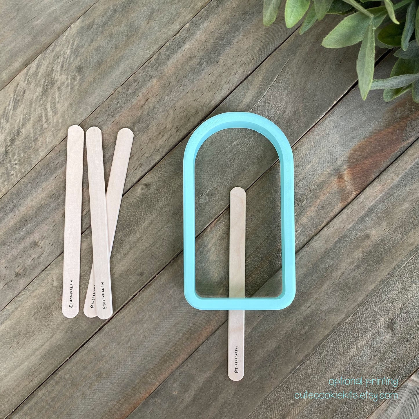 Popsicle Cookie Cutter - with Optional Ultra Smooth, Food Safe Popsicle Sticks (#CCK321)