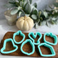 Mini Thanksgiving Cookie Cutters - Set of 6 or Individuals - Acorn, Pilgrim Hat, Turkey, Wishbone, Pumpkin, Pie - Size 2” to 2.25”