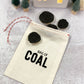 BAG OF COAL Cotton Packaging Bags - Red Twine Drawstring - 5 x 7 - Christmas Gifting