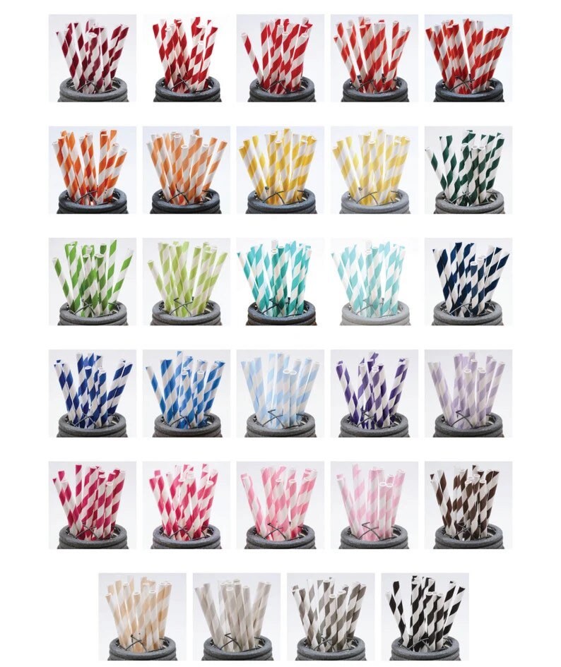 Set of Adorable Dotted Paper Straws - Perfect for Cake Pops, Cocoa Cups, Coffee Bar - Made in the USA, Food Safe, Biodegradable