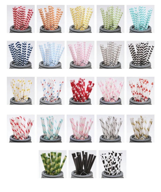 Set of Adorable Dotted Paper Straws - Perfect for Cake Pops, Cocoa Cups, Coffee Bar - Made in the USA, Food Safe, Biodegradable