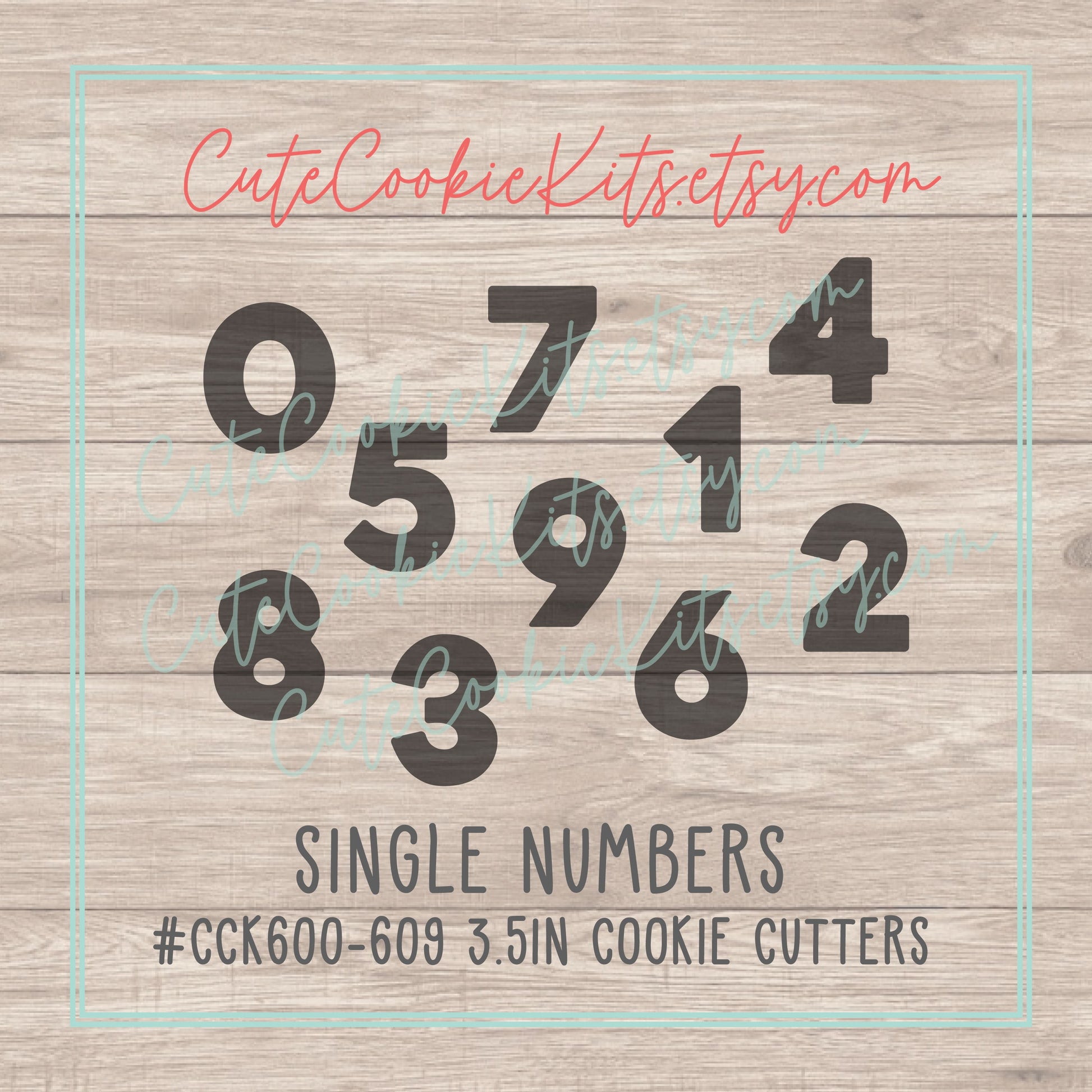 Single Number Cookie Cutters - Bold, Block Font - Single Digit Numbers 0 to 9 - Perfect for Birthdays, Anniversary, Sport Cookies and Dough