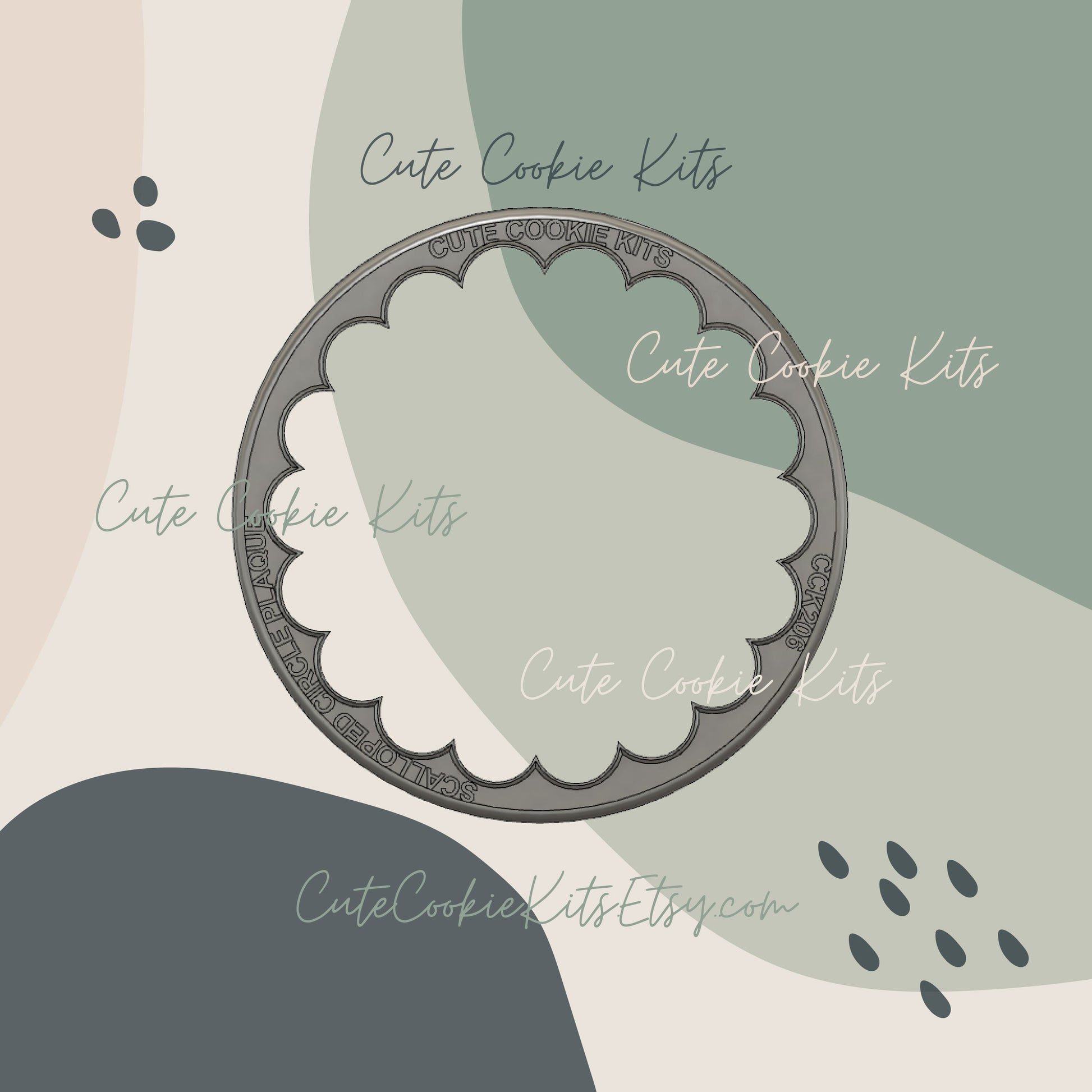 Scalloped Circle Cookie Cutter - Versatile Shape for Baby Showers, Weddings, Birthdays - Cutter for Dough, Fondant, Clay, and More (#CCK206)