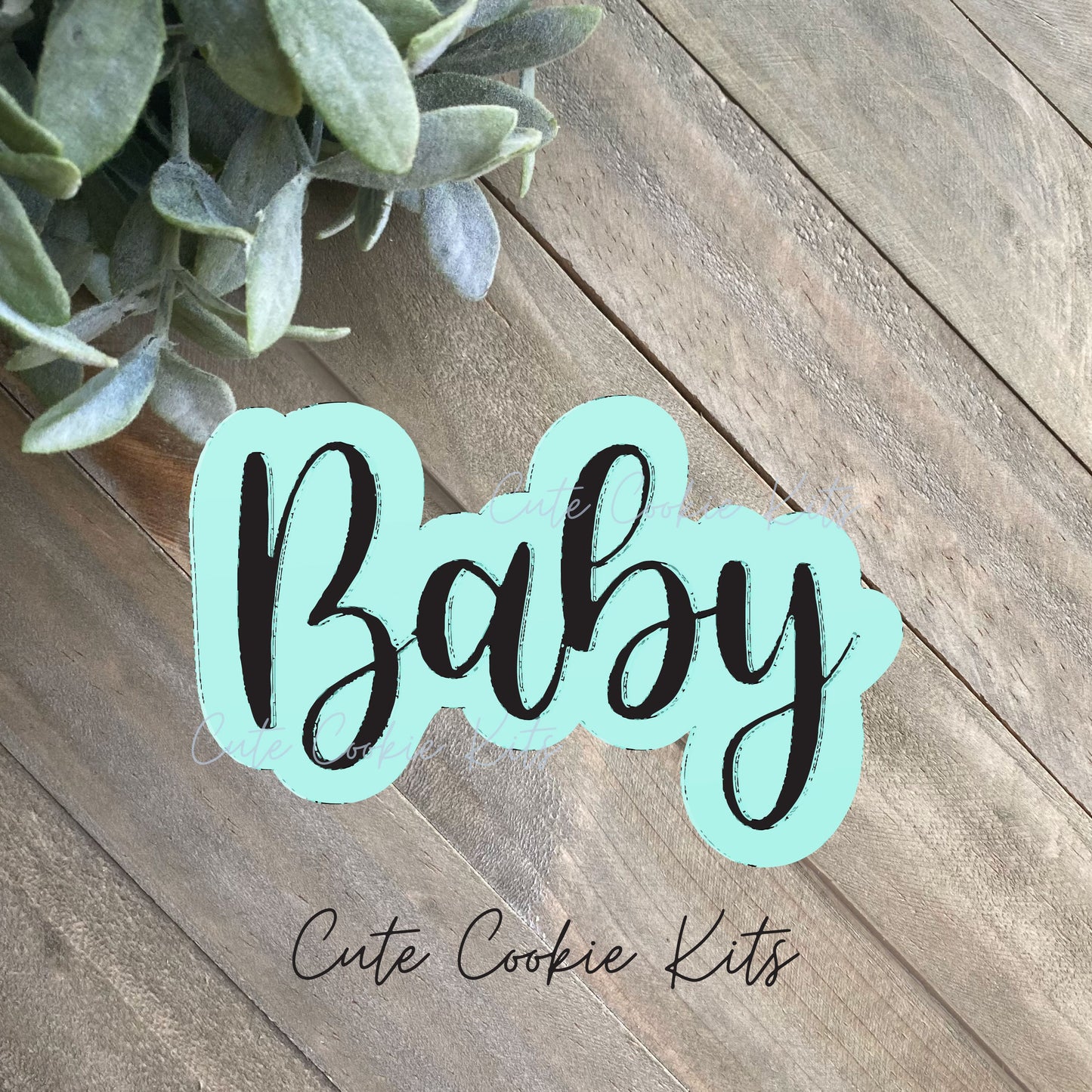 Baby Plaque Embosser for Cookie Cutter - Script Lettering - Perfect for Baby Shower - Stamp for Dough, Fondant, Clay, and More (#CCK500S)