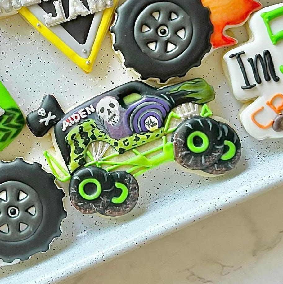 Jumping Monster Truck Cookie Cutter - Perfect for Birthday and Monster Truck Theme Cookies - Cutter for Dough, Fondant, and More (#CCK428)