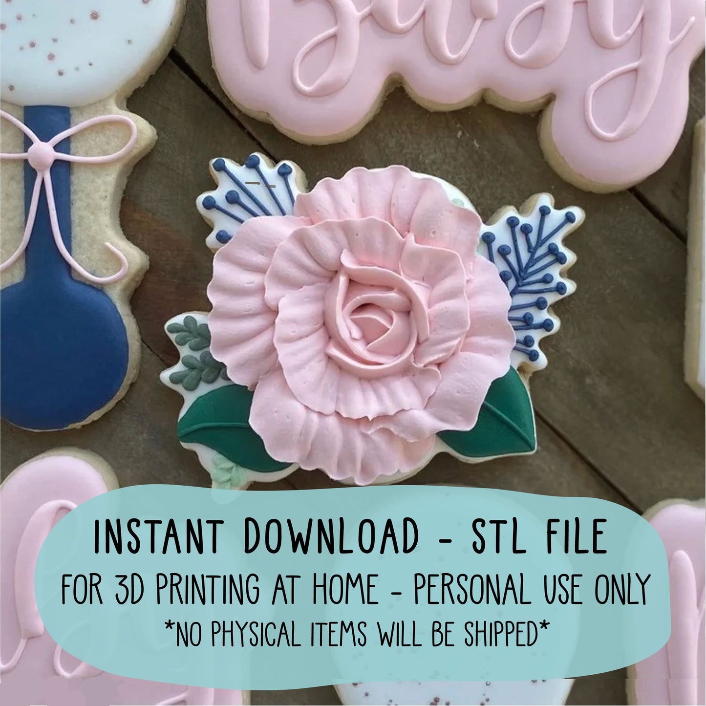 STL File Floral Bunch Cookie Cutter - 3.5 inch and 4 inch CCK395 - Instant Download for 3D Printing at Home - Do Not Share or Resale