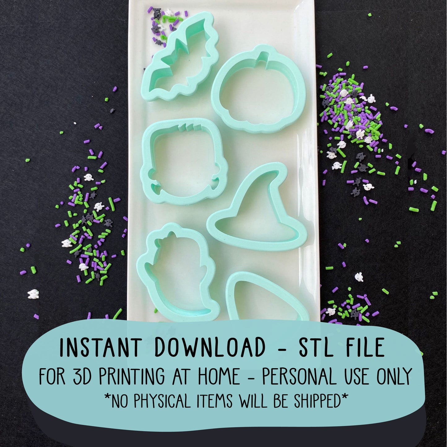 STL File Download - MICRO Halloween Cookie Cutters - Set of 6 Shapes - Size 1” to 1.25” - Instant Download, Not For Resale, Do Not Share