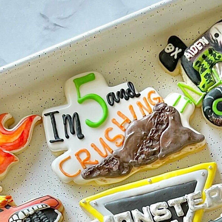 Crushing It Plaque Cookie Cutter - Perfect for Birthday, Monster Truck, Construction Cookies - Cutter for Dough, Fondant, and More (#CCK530)