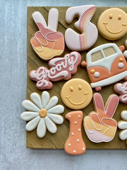 Retro Number Cookie Cutters - Fun, Groovy Font - Double Digit Numbers 10 to 19 - Perfect for Birthday Cookies and Hippie Theme Sets