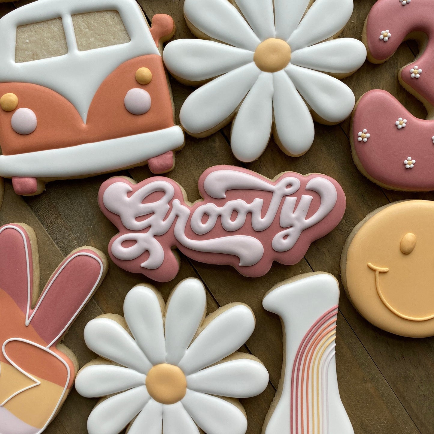 Groovy Word Plaque Cookie Cutter - Retro Lettering - Perfect for 70s, Retro, Hippie Sets - Cutter for Dough, Clay, and More (#CCK522)