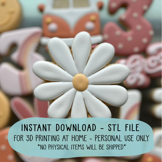 STL File Cute Daisy Cookie Cutter - Two Sizes - 2.5 and 3.5 inch - CCK422 - Instant Download for 3D Printing - Personal Use Only, No Resale