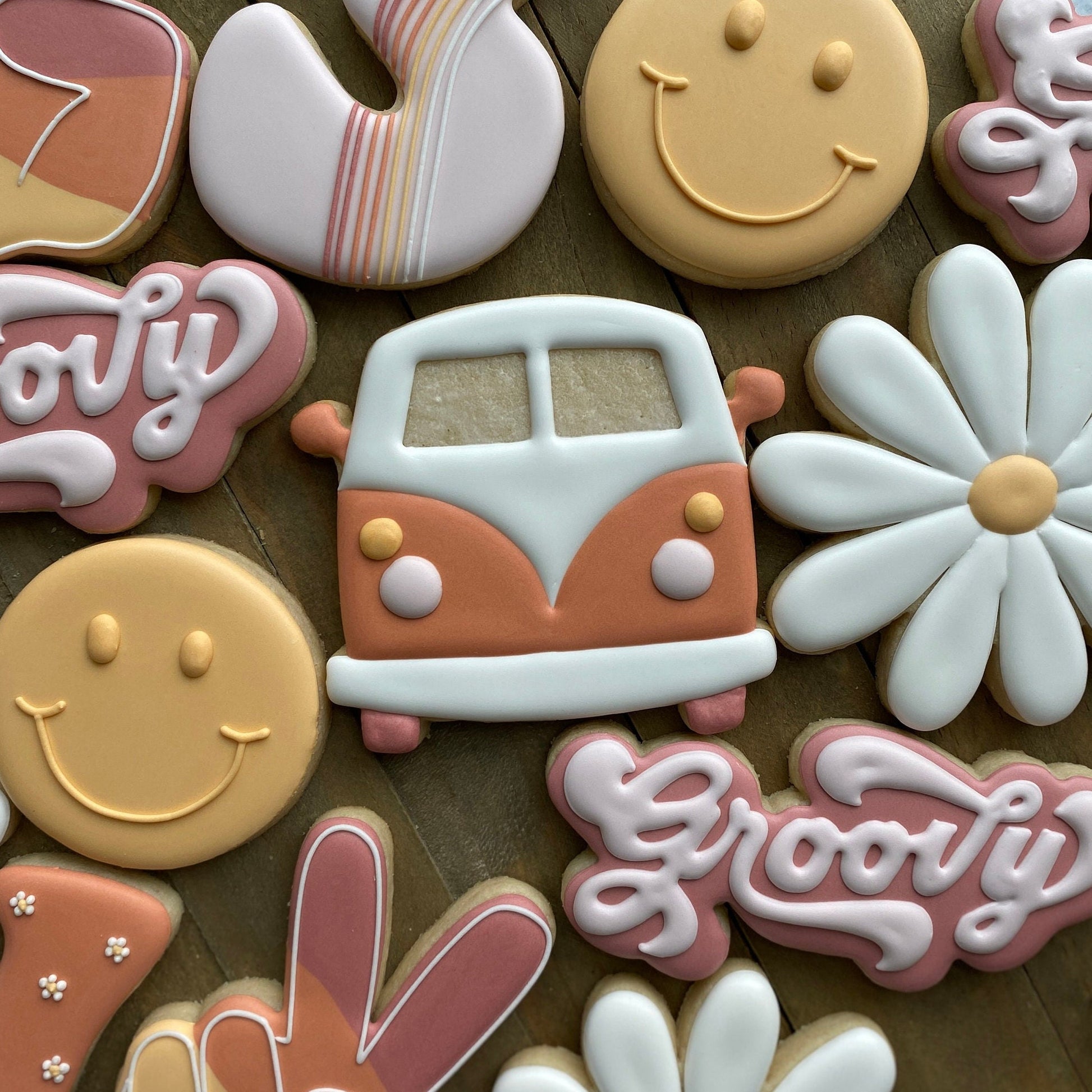 Groovy Camper Van Cookie Cutter - Perfect for 70s, Disco, Summer, and Hippie Sets - Cutter for Dough, Fondant, Clay, and More (#CCK466)