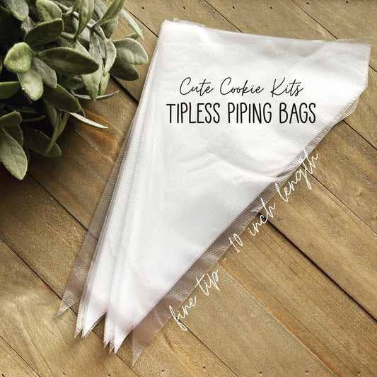 CCK 10" Tipless Piping Bags - Set of 100 - Perfect for Fine Details, Lettering, Florals, More - Disposable Baking and Decorating Supplies