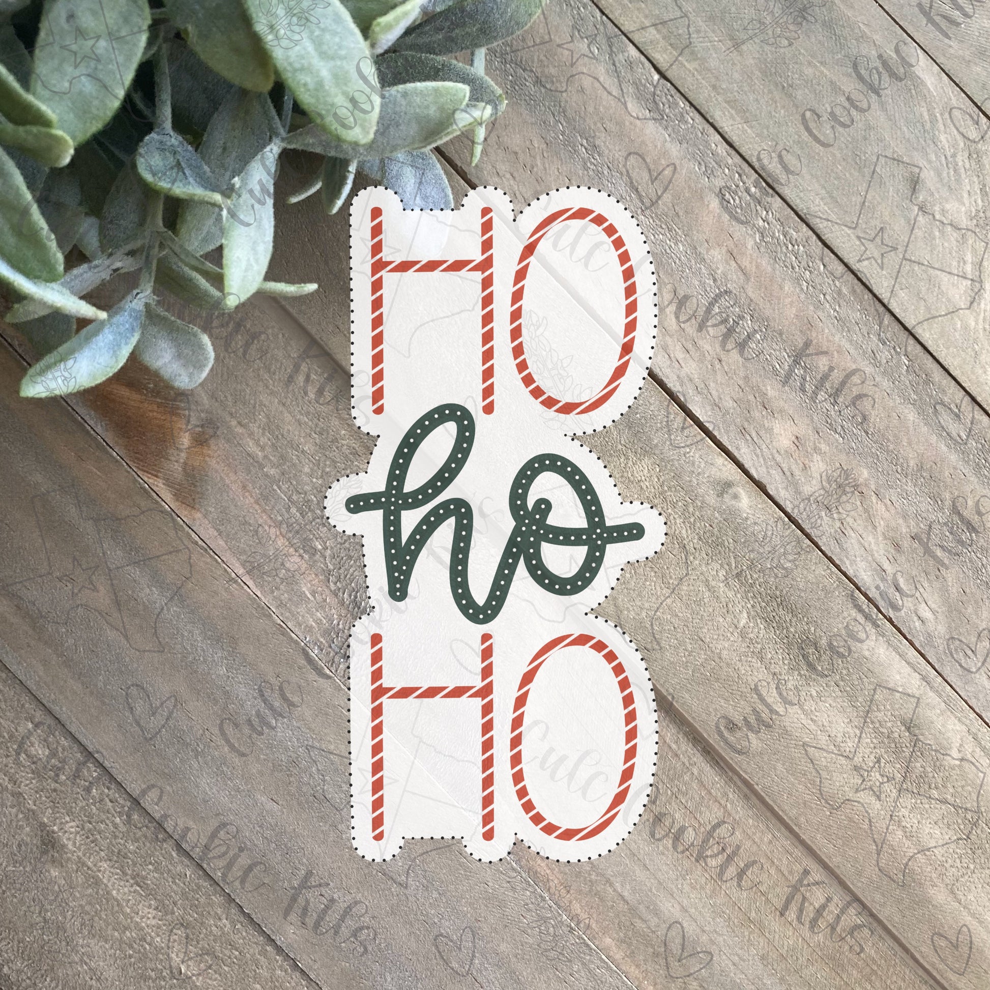 Ho Ho Ho Plaque Cookie Cutter - Perfect for Holiday, Santa, Christmas Theme - Cutter for Dough, Fondant, Clay and More (#CCK518)