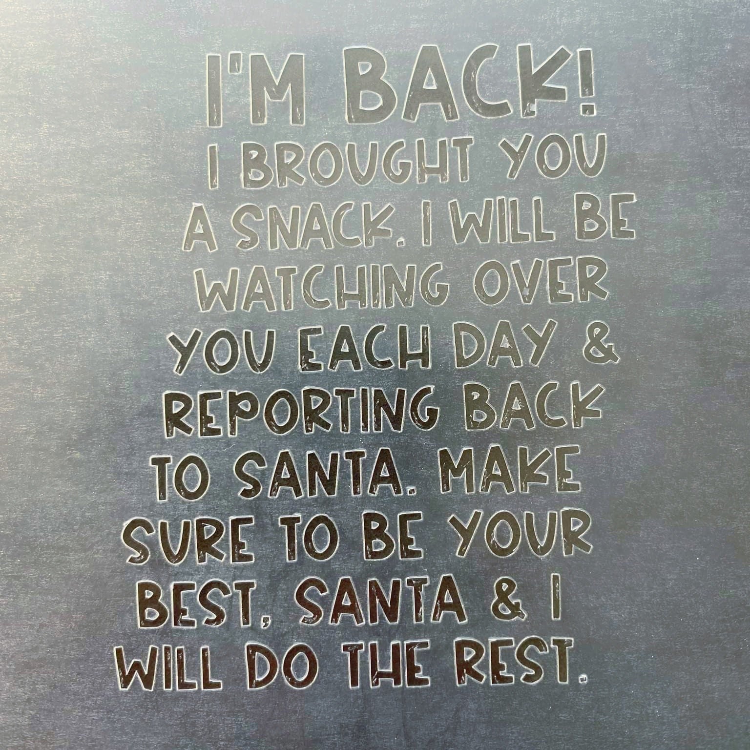 I’m Back Elf Note - Food Safe Cookie Silkscreen - Perfect for Elf Note Cookies and Christmas Props - Multiple Sizes