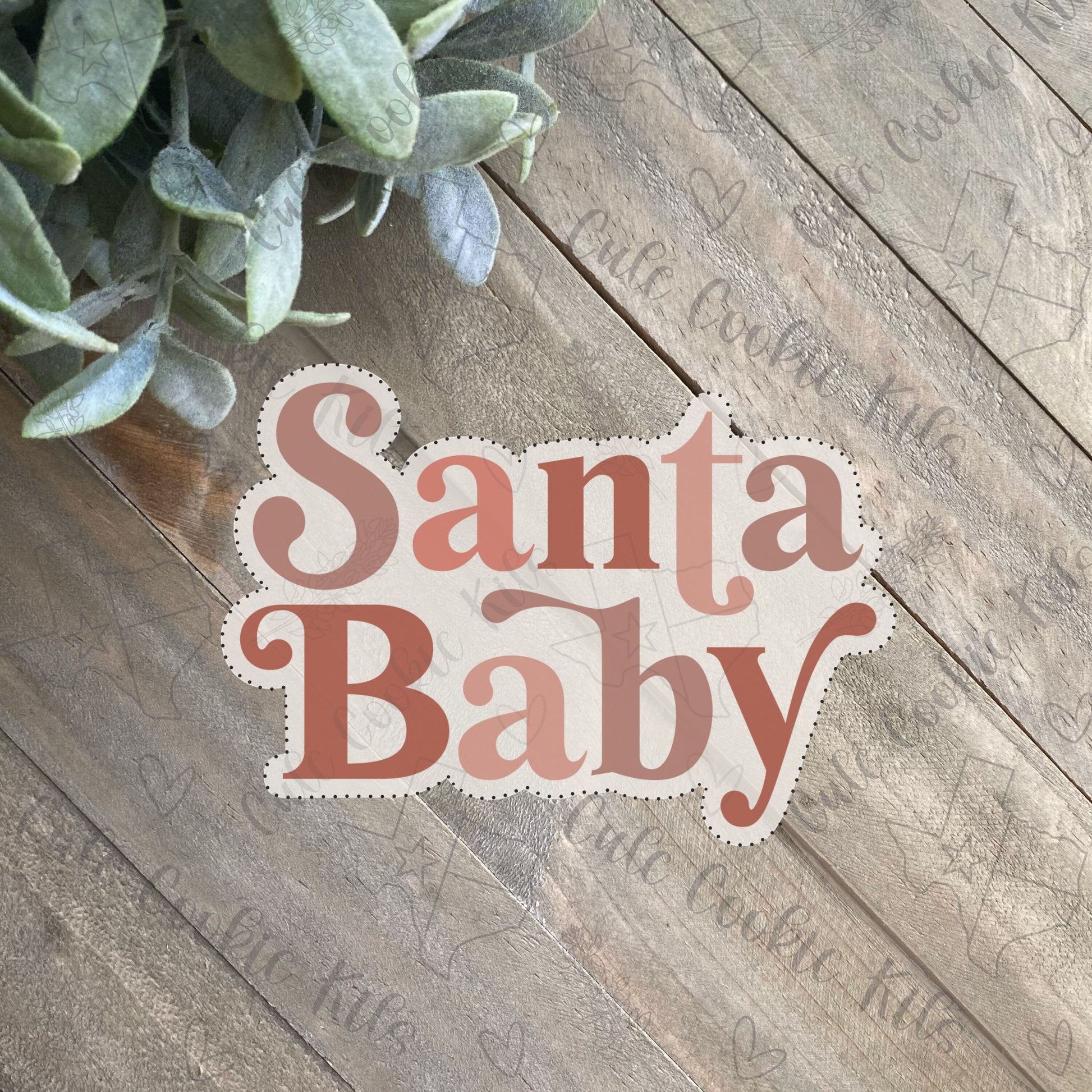 Santa Baby Plaque Cookie Cutter - Perfect for Holiday, Santa, Christmas Theme - Cutter for Dough, Fondant, Clay and More (#CCK517)