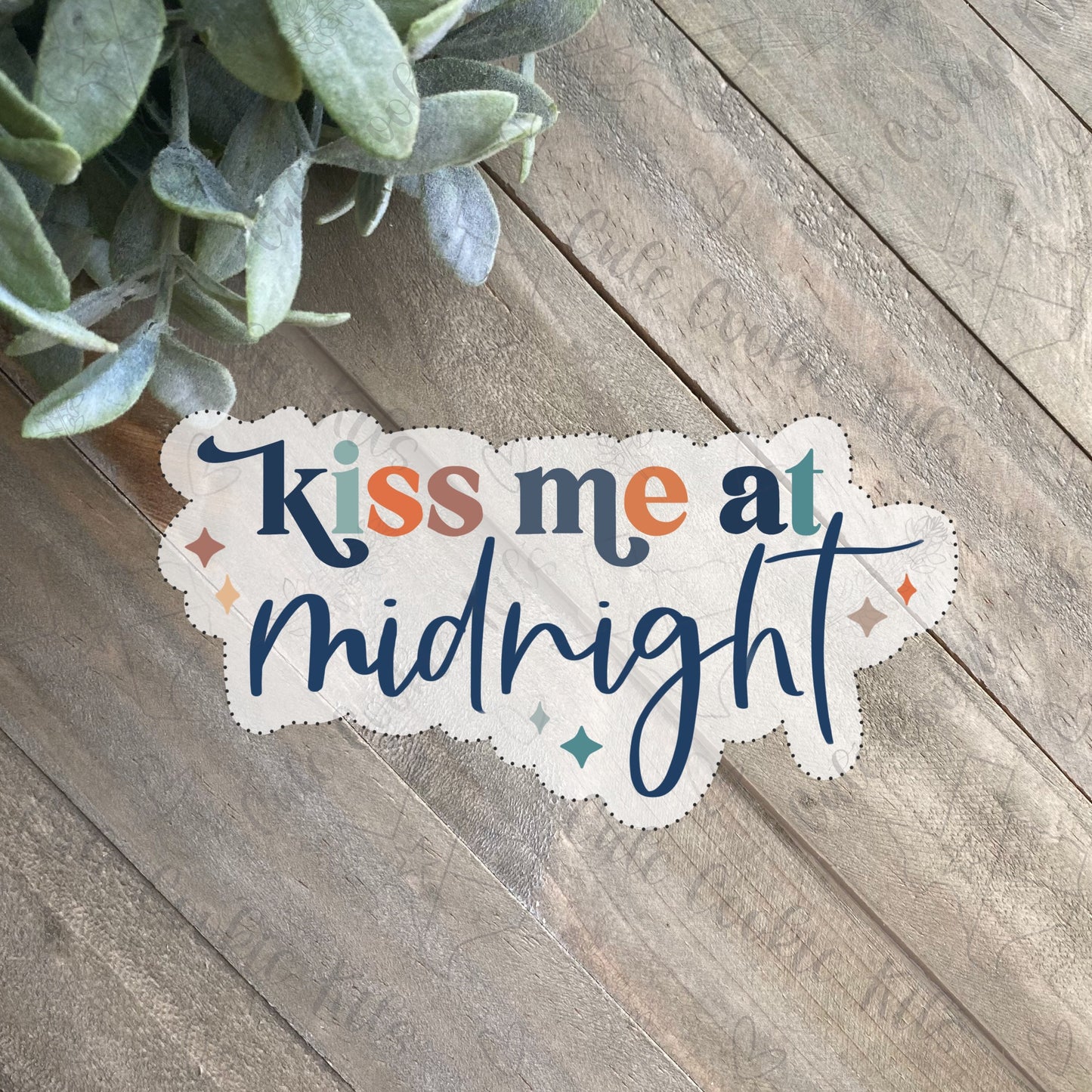 Kiss Me At Midnight Cookie Cutter - Perfect for New Years Eve, Boho Groovy Theme - Cutter for Dough, Fondant, Clay and More (#CCK524)