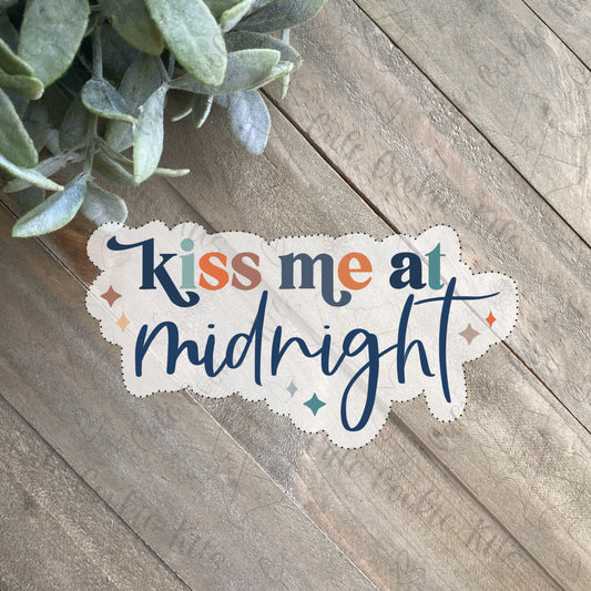 Kiss Me At Midnight Cookie Cutter - Perfect for New Years Eve, Boho Groovy Theme - Cutter for Dough, Fondant, Clay and More (#CCK524)