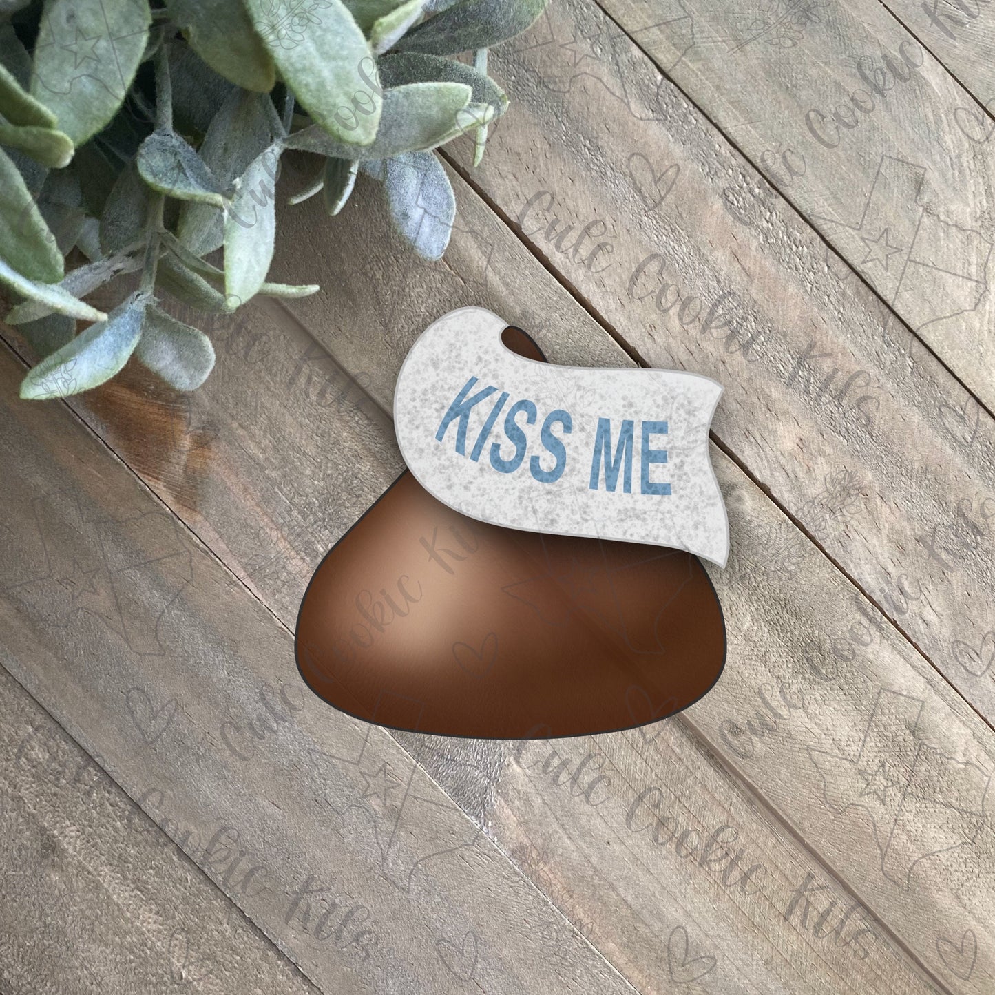 Chocolate Kiss with Tag Cookie Cutter - Perfect for Valentine's Day, Mother's Day, and more - Cutter for Dough and More (#CCK166)