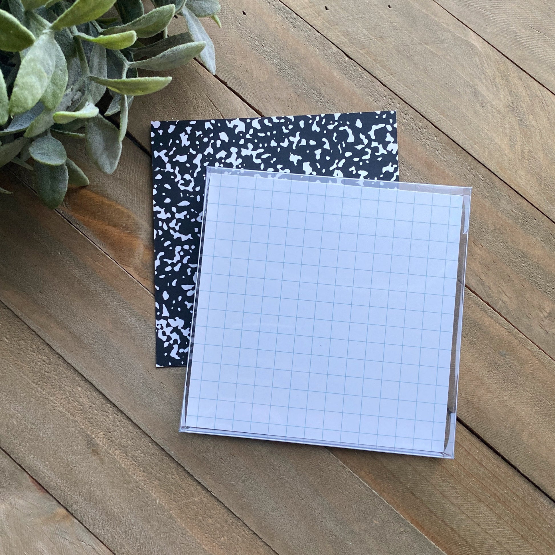 Composition Pattern and Grid - 4.5 x 4.5” Set of 25 - Double Sided Box Backer - Food Safe, Grease Resistant - Perfect for Back to School