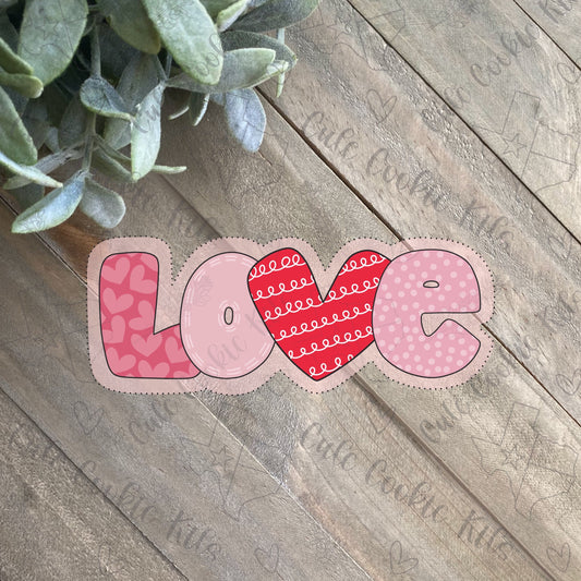 Love Plaque Cookie Cutter - Bubbly Lettering - Perfect for St Patrick’s, Irish Sets - Cutter for Dough, Clay, and More (#CCK532)