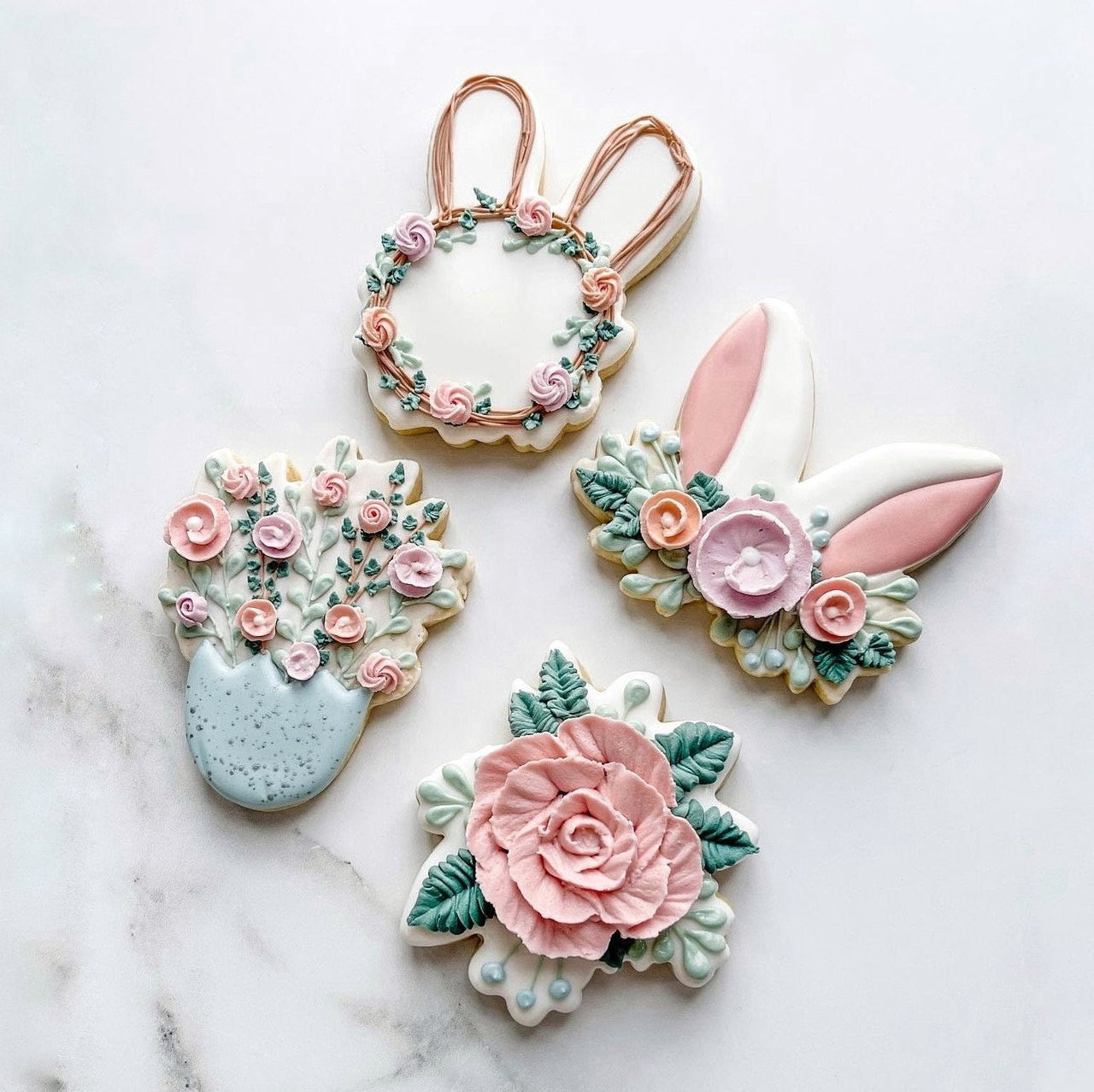 Advanced Spring Florals Cookie Class Cutters by The Flour Shoppe Cookie Co - Set of 4 Cookie Cutters - Perfect for Easter, Spring Cookies