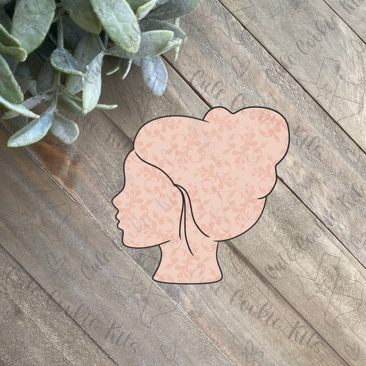 Messy Bun Mama Cookie Cutter - Silhouette of Woman - Perfect for Mother’s Day - Cutter for Dough, Clay, Fondant and more (CCK758)