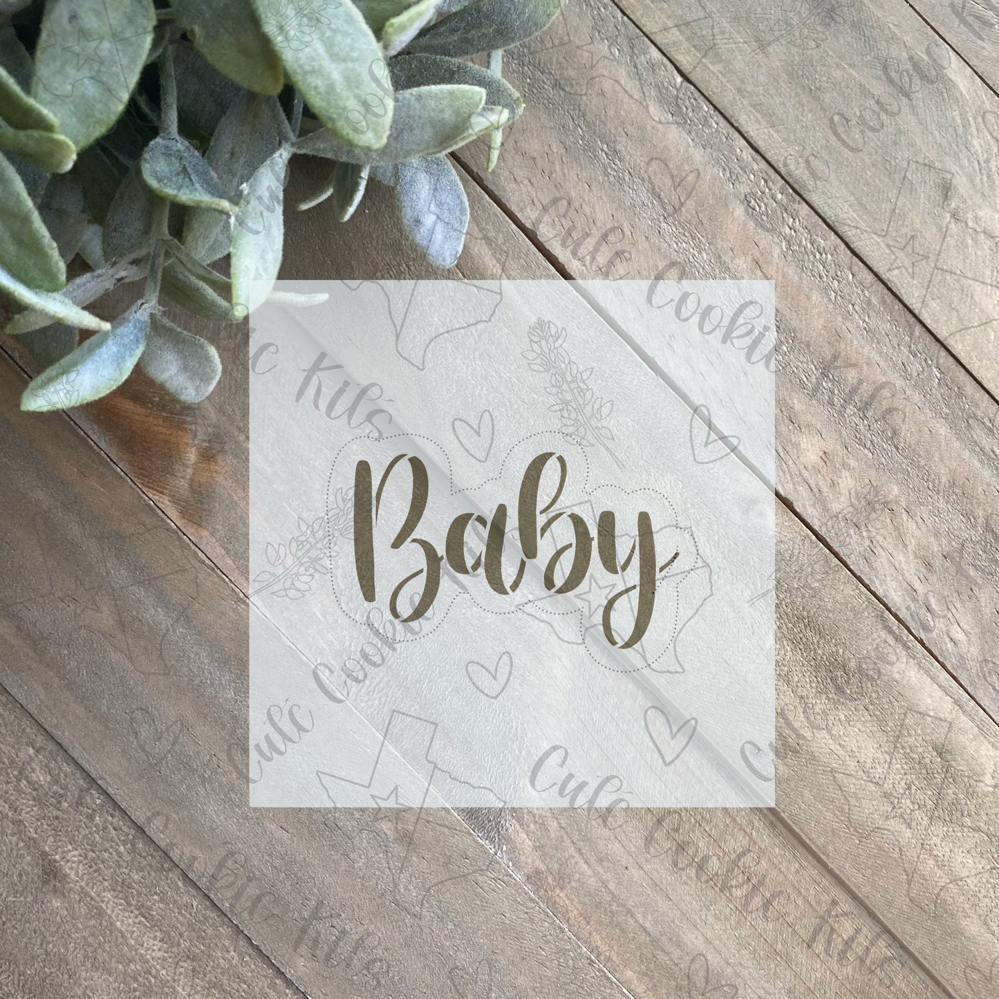 Baby Plaque Stencil - Made for CCK500 Baby Plaque Cookie Cutter - Perfect for Baby Shower, Pregnancy Announcement, Welcome Baby Cookies