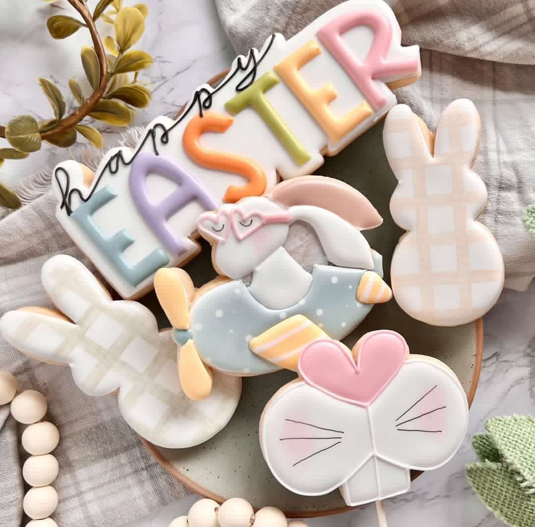 Happy Easter Plaque Cookie Cutter - Hoppy Easter - Hand Lettering - Perfect for Spring, Easter Sets - Cutter for Dough and More (CCK533)