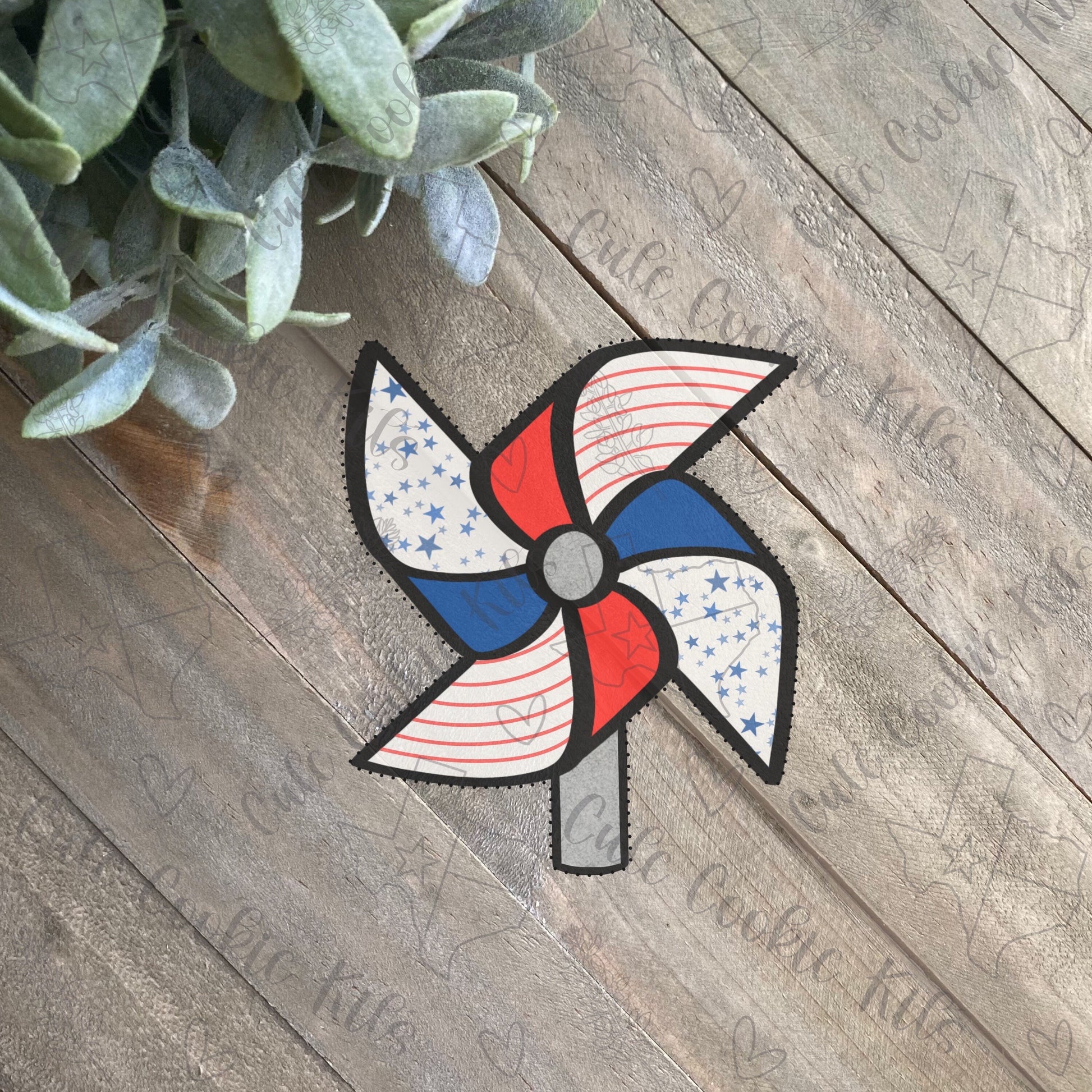 Pinwheel Cookie Cutter - Traditional Whirligig - Perfect for Spring, Summer, Patriotic Cookies - Cutter for Dough, Clay, and More (#CCK778)