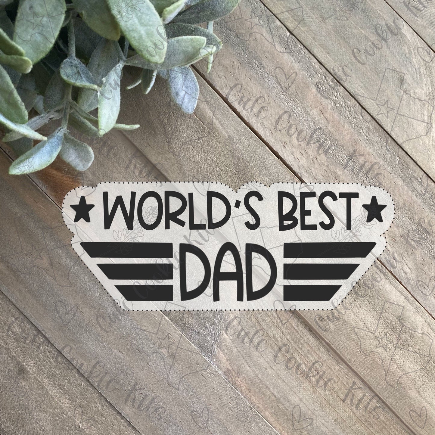 World’s Best Dad Cookie Cutter - Top Gun Inspired - Perfect for Father’s Day, Daddy’s Birthday, Dad Gift - Cutter for Dough, Clay, and More