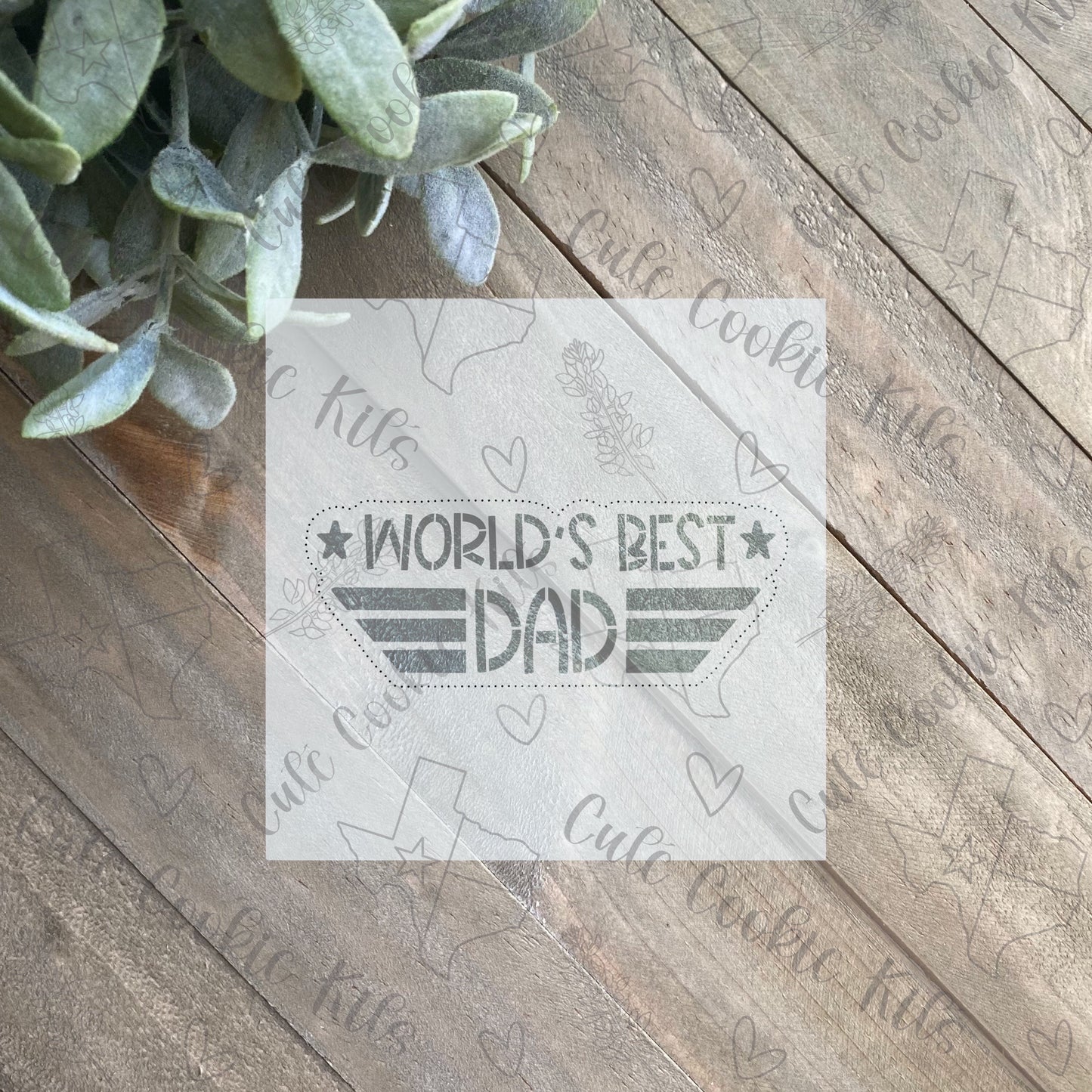 World’s Best Dad Plaque Stencil - Made for CCK555 Cookie Cutter - Perfect for Father’s Day, Military, Too Gun Inspired Theme