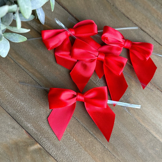 Multi Pack Pre-Tied Bows - Perfect for 4th of July Cookie Packaging - Bows with Twist Tie Closure for Gifting and Small Business Packaging