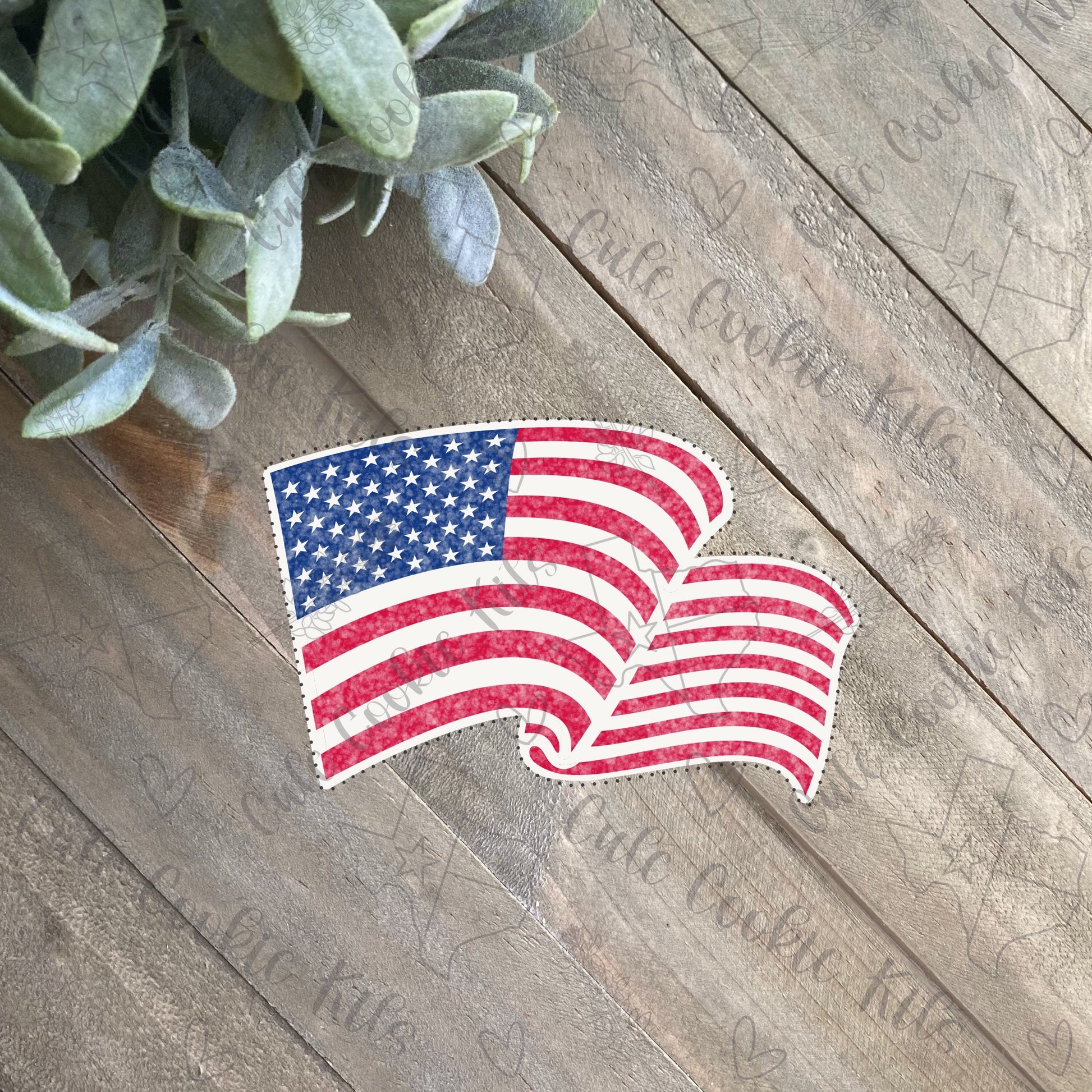 Waving Flag Cookie Cutter - Perfect for Military, Patriotic, America, 4th of July Theme - Cutter for Dough, Clay, and More (#CCK815)