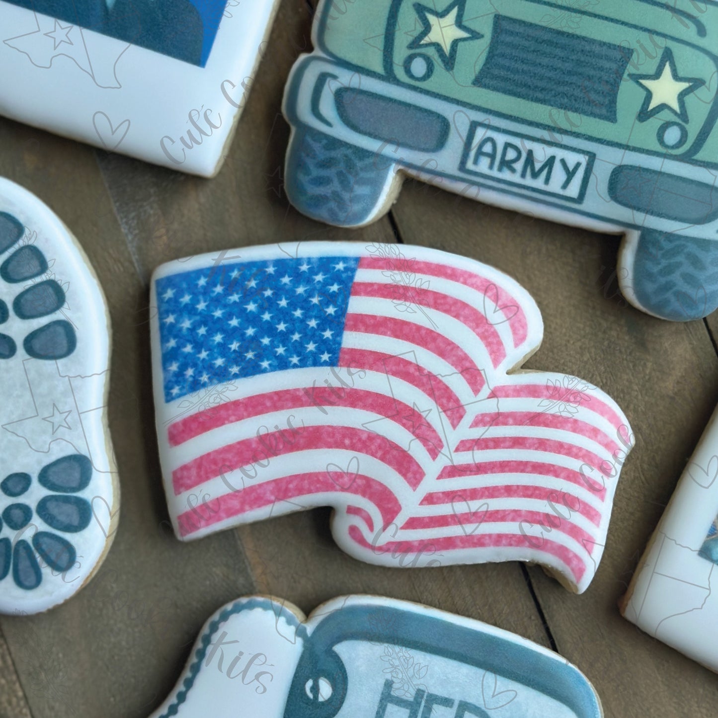 Waving Flag Cookie Cutter - Perfect for Military, Patriotic, America, 4th of July Theme - Cutter for Dough, Clay, and More (#CCK815)