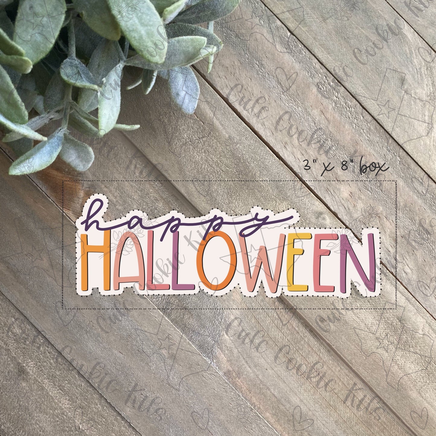 Happy Halloween Plaque Cookie Cutter - Skinny Hand Lettering - Perfect for Fall, Halloween Sets - Cutter for Dough and More (CCK557)