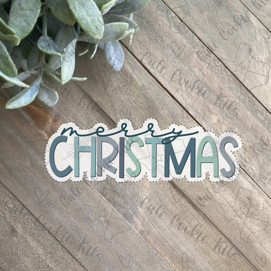 Merry Christmas Plaque Cookie Cutter - Hand Lettering Style - Perfect for Holidays, Winter, Xmas - Cutter for Dough and More